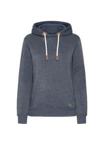 Kapuzenpullover oxmo "Hoodie OXMILLE", Damen, Gr. S, blau (total eclipse melange), Obermaterial: 55% Polyester PES. 45% Baumwolle CO., Pullover Kapuzenpullover