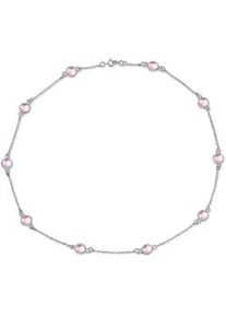 Silberkette AILORIA "Halskette Pink Quarz LAVANDE", Damen, silber, Halsketten Silberkette