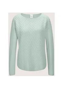 Madeleine Mode Longpullover MADELEINE "Pullover Pullover", Damen, Gr. 44/46, gr&uuml;n (salbei), Obermaterial: 90% Schurwolle WV. 10% Kaschmir WS., Modern, gerade, Pullover Longpullover, vorne Allover-Jacquard