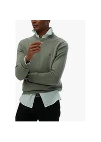 Strickpullover Superdry "ESSENTIALS COTTON JUMPER", Herren, Gr. L, lilypad gr&uuml;n marl, Strick, Obermaterial: 100% Baumwolle, meliert, relaxed fit normal, Rundhals, Rippb&uuml;ndchen, Pullover Strickpullover