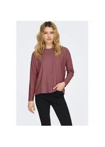 Langarmshirt Only "ONLSMILLA LIFE L/S TOP JRS", Damen, Gr. XL, rose braun, Jersey, Obermaterial: 95% Polyester, 5% Elasthan, unifarben, regular fit Po-bedeckend, Rundhals, Shirts Langarmshirt