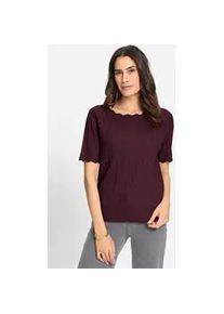 Kurzarmpullover Inspirationen "Kurzarm-Pullover", Damen, Gr. 38, rot (burgund), 45% Viskose, 37% Wolle, 15% Polyamid, 3% Kaschmir, unifarben, Pullover