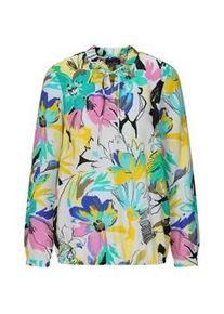 Schlupfbluse GOLDNER "Viskosebluse mit Blumenprint", Damen, Gr. 54, bunt (bunt, gemustert), Obermaterial: 100% Viskose CV., gerade, Blusen Schlupfbluse, Sattel im R&uuml;ckteil