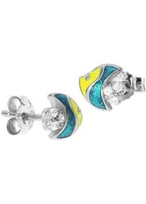 Paar Ohrstecker OSTSEE-SCHMUCK "- kleiner Fisch - Silber 925/000 - Zirkonia" Gr. 7, blau, Ohrringe, Damen, Silber 925 (Sterlingsilber)