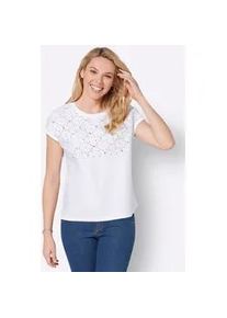 Rundhalsshirt Inspirationen "Shirt", Damen, Gr. 54, beige (ecru), 100% Baumwolle, unifarben, Rundhals, Shirts Rundhalsshirt