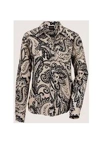 Madeleine Mode Hemdbluse MADELEINE "Hemdbluse Elegante Printbluse mit grafischem Muster", Damen, Gr. 34, schwarz (berber, schwarz), Obermaterial: 100% Polyester PES., Modern, normal, Blusen Hemdbluse