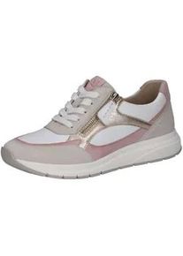 Sneaker Caprice "Caprice Sneaker Leder", Damen, Gr. 39, wei&szlig;, rosa, Leder, Schuhe Sneaker