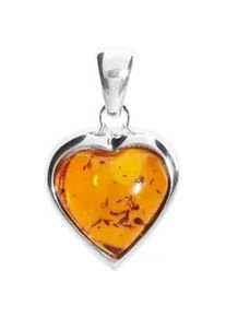 Kettenanh&auml;nger OSTSEE-SCHMUCK "- Herz 14 mm - Silber 925/000 - Bernstein" Gr. 23, silber (silber 925, silberfarben, wei&szlig;), Schmuckanh&auml;nger, Damen, Silber 925 (Sterlingsilber), Kettenanh&auml;nger