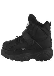 Schn&uuml;rboots Buffalo, Damen, Gr. 39, schwarz, Kalbsleder, unifarben, Schuhe Schn&uuml;rboots, High-Top Sneaker, Chunky Boots, Plateauboots mit kr&auml;ftiger Laufsohle