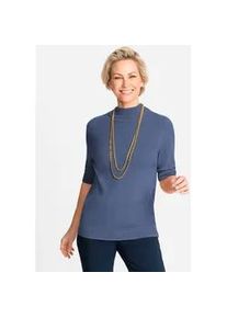 Classic Dog Kaschmirpullover CLASSIC "Kaschmir-Pullover", Damen, Gr. 44/46, blau (blau, meliert), 100% Kaschmir, meliert, Pullover