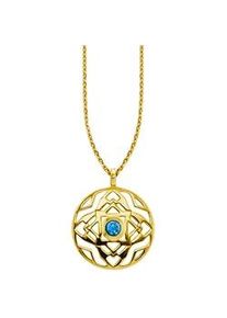 CAI Kette mit Anh&auml;nger CA&Iuml; "925/-Sterling Silber vergoldet Topas", gelb, Halsketten, Damen, 42+3cm, 0,31, Silber 925 (Sterlingsilber), L: 45 B: 1,1mm, gl&auml;nzend, B:1,1mm