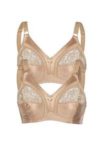 Sassa Mode Soft-BH SASSA "2er Pack Soft BH ohne B&uuml;gel Basic", Damen, Gr. 75, Cup D, beige (beige beige), Obermaterial: 92% Polyester PES. 8% Elasthan EL., BHs Soft-BH