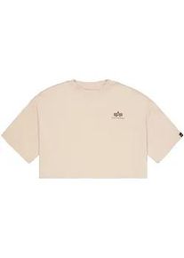 T-Shirt Alpha Industries "Basic T-Shirt SL Cropped PP W", Damen, Gr. L, organic beige, Obermaterial: 100% Baumwolle, Shirts T-Shirt