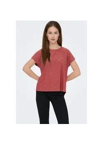Kurzarmshirt Only "ONLSMILLA LIFE S/S TOP JRS NOOS", Damen, Gr. XS, spiced apple, Jersey, Obermaterial: 95% Polyester, 5% Elasthan, unifarben, regular fit normal, Rundhals, Shirts, regular fit, modisch, Single Jersey, Materialmix, Rundhals