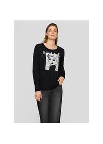 Print-Shirt Rabe "T-Shirt", Damen, Gr. 44, schwarz, 95%Viskose, 5%Elasthan, unifarben, gerade, Shirts