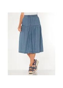 Jeansrock Classic Basics, Damen, Gr. 46, blau, bleached, blau, stone, washed, 100% Baumwolle, unifarben, wadenlang, R&ouml;cke Jeansrock