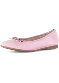 Ballerina Gabor, Damen, Gr. 40, rosa, Ziegenveloursleder, Schuhe Ballerina, Businessschuh, Flats, Schlupfschuh mit Zierscheife