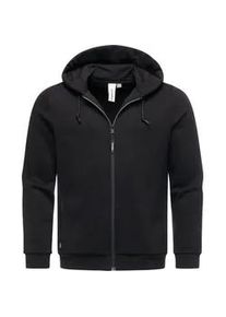 Sweatjacke Ragwear "Wernons", Herren, Gr. XL (54), schwarz, Material: 70% Baumwolle, 30% Polyester, Basic, gerade h&uuml;ftbedeckend, hoch geschlossener Ausschnitt, &Auml;rmel ohne &Auml;rmelschlitz Rippb&uuml;ndchen, Sweatjacken Sweatjacke, Weiche Herren Alltagsjacke mit verstellbarer Kapuze
