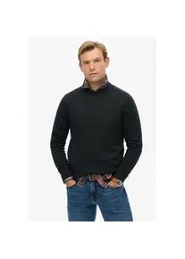 Strickpullover Superdry "ESSENTIALS COTTON JUMPER", Herren, Gr. XL, charcoal marl, Strick, Obermaterial: 100% Baumwolle, meliert, relaxed fit normal, Rundhals, Rippb&uuml;ndchen, Pullover Strickpullover