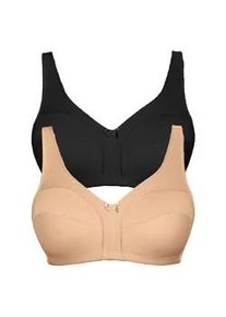 Soft-BH Viania "2er Pack Baumwoll Soft BH Basic", Damen, Gr. 90, Cup C, bunt (makeup schwarz), Obermaterial: 100% Baumwolle CO., BHs Soft-BH
