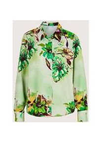 Madeleine Mode Langarmbluse MADELEINE "Hemdbluse Elegante Bluse mit Hemdkragen", Damen, Gr. 42, gr&uuml;n (eisgr&uuml;n, multicolor), Obermaterial: 100% Viskose CV., Modern, Blusen