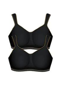 Sport-BH Viania "2er Pack Sport BH intense", Damen, Gr. 95, Cup B, schwarz (schwarz schwarz), Obermaterial: 89% Polyester PES. 6% Elasthan EL. 5% Polyamid PA., BHs Sport-BH