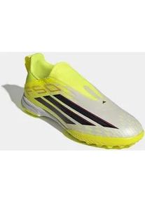 Fu&szlig;ballschuh Adidas PERFORMANCE "F50 LEAGUE LACELESS TURF KIDS", M&auml;dchen, Gr. 38,5, team solar gelb 2, core schwarz, lucid rot, Synthetik, Textil, Schuhe Fu&szlig;ballschuh, f&uuml;r Kunstrasen, Hart- und Aschenpl&auml;tze, f&uuml;r Kinder & Jugendliche