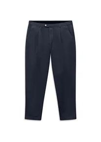 Bundfaltenhose Bugatti "Tapered Fit", Herren, Gr. 36, L&auml;nge 30, 380, marine, 98% Baumwolle, 2% Elasthan, unifarben, gerade, unten schmal, Hosen, aus Baumwoll-Stretch