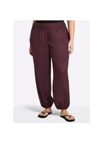 Schlupfhose sheego, Damen, Gr. 50, Normalgr&ouml;&szlig;en, burgund, 100% Viskose, unifarben, Hosen Schlupfhose