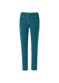 Schlupfhose GOLDNER "Kurzgr&ouml;&szlig;e Bequeme Samthose mit Wascheffekt", Damen, Gr. 23, K-Gr, blau (dunkelpetrol), Obermaterial: 98% Baumwolle CO. 2% Elasthan EL., Hosen Schlupfhose