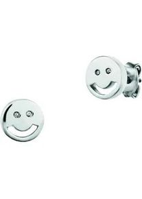 CAI Paar Ohrstecker CA&Iuml; "925/- Sterling Silber rhodiniert Smile", wei&szlig;, wei&szlig;, Ohrringe, Damen, one-size, Silber 925 (Sterlingsilber)