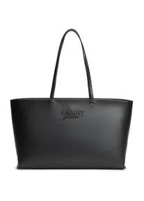 Tommy Hilfiger Tragetasche TOMMY JEANS "TJW MUST TOTE", Damen, Gr. B/H/T: 48cm x 25,5cm x 13cm, schwarz, Lederimitat, Taschen, Damen Shopper, Handtasche mit h&uuml;bschem Logoschriftzug