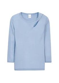 Madeleine Mode Longpullover MADELEINE "Pullover Feinstrick-Pullover mit 3/4-&Auml;rmeln und Cut-out", Damen, Gr. 34, gr&uuml;n (matchagr&uuml;n), Obermaterial: 75% Viskose CV. 20% Baumwolle CO. 5% Kaschmir WS., Modern, Pullover Longpullover