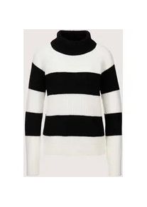 Madeleine Mode Longpullover MADELEINE "Pullover Rollkragen-Pullover", Damen, Gr. 34, schwarz (schwarz, wollwei&szlig;), Obermaterial: 25% Alpaka WP. 25% Polyamid PA. 25% Schurwolle WV. 25% Viskose CV., Modern, normal, Pullover Longpullover