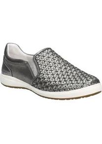Slipper Josef Seibel "Caren 72, platin", Damen, Gr. 36, grau (platin), Obermaterial: 100% Rindsleder Leather cow., Schuhe Slipper
