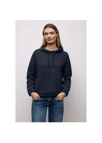 Langarmshirt Street One, Damen, Gr. 34, shadowed navy, Stoff, 100% Polyester, unifarben, comfort fit normal, ohne Ausschnitt, B&uuml;ndchen, Shirts Langarmshirt, mit Struktur