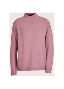 Madeleine Mode Stehkragenpullover MADELEINE "Strickpullover Eleganter Wollpullover mit Querstruktur", Damen, Gr. 36/38, rosa (malve), Obermaterial: 100% Schurwolle WV., Modern, gerade, Pullover Stehkragenpullover, Strukturstrick