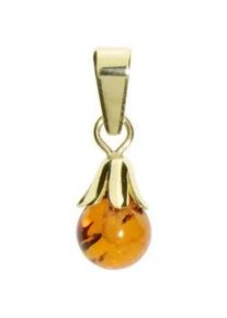 Kettenanh&auml;nger OSTSEE-SCHMUCK "- Glocke - Gold 333/000 - Bernstein" Gr. 17, gold (gold 333, goldfarben, gelb), Schmuckanh&auml;nger, Damen, Gelbgold 333, Kettenanh&auml;nger