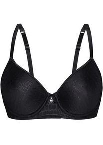 Sassa Mode T-Shirt-BH SASSA "Spacer BH mit B&uuml;gel PURE ANIMAL", Damen, Gr. 85, Cup D, schwarz, Stoff, Obermaterial: 85% Polyester PES. 15% Elasthan EL., BHs T-Shirt-BH