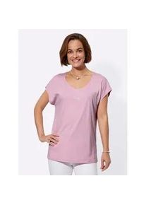 T-Shirt Classic Basics "Shirt", Damen, Gr. 40, rosa (ros&eacute;), 100% Baumwolle, unifarben, eckiger Ausschnitt, Shirts T-Shirt