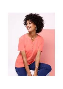 Kurzarmshirt Classic Basics "Kurzarm-Shirt", Damen, Gr. 46, koralle, 100% Baumwolle, unifarben, Rundhals, Shirts