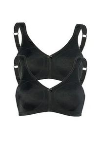 Sassa Mode Sport-BH SASSA "2er Pack Sport BH ohne B&uuml;gel SPORTS BRAS", Damen, Gr. 85, Cup D, schwarz (schwarz schwarz), Obermaterial: 82% Polyamid PA. 18% Elasthan EL., BHs Sport-BH