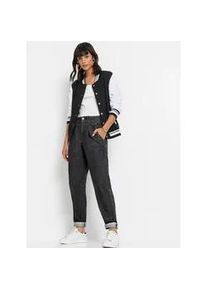 Shirtjacke Inspirationen "Shirtjacke", Damen, Gr. 46, schwarz-wei&szlig; (schwarz, wei&szlig;, gemustert), 50% Baumwolle, 50% Polyester, gemustert, gestreift, unifarben, Rundhals, Shirts Shirtjacke