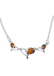 Collier OSTSEE-SCHMUCK "- Herz - Silber 925/000 - Bernstein" Gr. 45, silber (silber 925, silberfarben, wei&szlig;), Halsketten, Damen, Silber 925 (Sterlingsilber), Collier