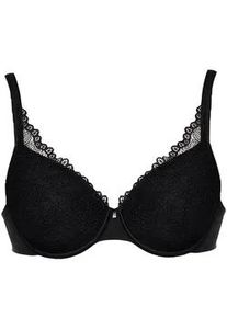 T-Shirt-BH Viania "Spacer B&uuml;gel BH Leni", Damen, Gr. 80, Cup E, schwarz, Spitze, Obermaterial: 45% Polyamid PA. 45% Polyester PES. 10% Elasthan EL., BHs T-Shirt-BH