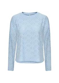 Langarmshirt Only "ONLSMILLA LIFE L/S TOP JRS", Damen, Gr. XS, soft chambray, Jersey, Obermaterial: 95% Polyester, 5% Elasthan, unifarben, regular fit Po-bedeckend, Rundhals, Shirts Langarmshirt