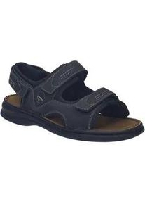 Sandale Josef Seibel "FRANKLYN", Herren, Gr. 43, schwarz, schwarz, Mesh, Nubukleder, Schuhe Sandale, Sommerschuh, Klettschuh, Freizeitsandale, mit Kontrastn&auml;hten