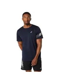 Laufshirt asics "ICON SS TOP", Herren, Gr. L, midnight, cream, Obermaterial: 100% Polyester, Shirts Laufshirt