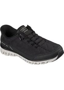 Slip-On Sneaker Skechers "GLIDE-STEP", Damen, Gr. 36, schwarz, natur, Textil, Schuhe, Freizeitschuh, Slipper mit No Tie Fit zum Schlupfen