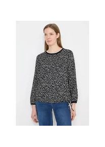 Langarmbluse Cecil, Damen, Gr. XXL (46), universal blau, Stoff, 100% Viskose, gemustert, normal normal, Rundhals, elastischer Bund, Blusen, aus softer Viskose